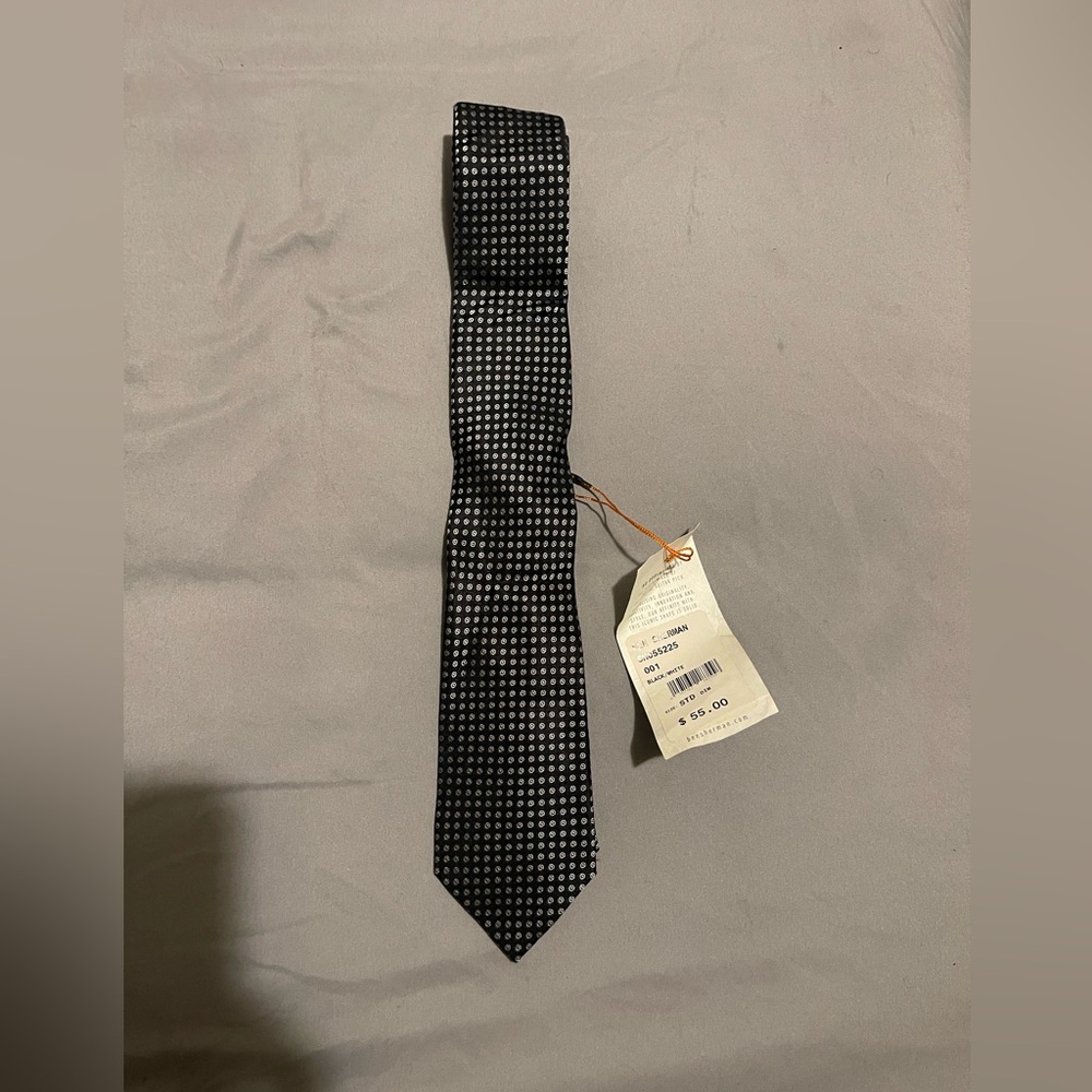 Ben Sherman Black and White Checkered Tie